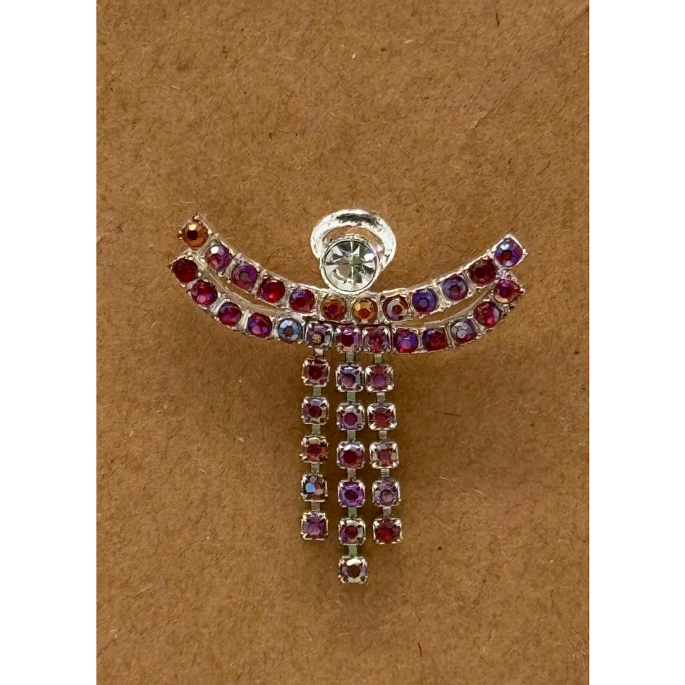 Vintage Avon NR Reds/Purples Rhinestone Angel Pin‎